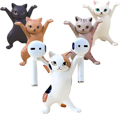 5 soportes magnéticos anticaídas para Airpod de gato bailando, bonitos soportes para auriculares, accesorios compatibles con Apple Airpods PRO/3/2/1