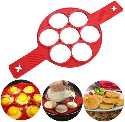 Miniatura 10 de Moldes antiadherentes para panqueques, molde de silicona para huevos fritos, reutilizable, para hacer panqueques, anillo de huevo, herramientas