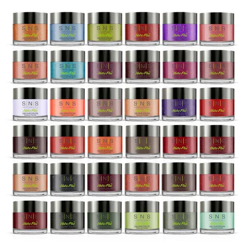 Miniatura 21 de SNS Polvo de inmersión de uñas, polvo de inmersión de color geloso - Acai Bowl (negro) - Color de uñas de larga duración dura 14 días - Bajo olor