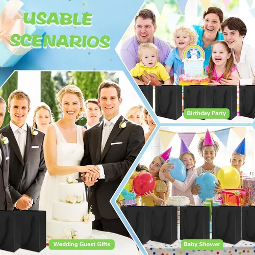 Miniatura 7 de batifine Bolsas de regalo pequeñas, pequeñas bolsas de joyería con asas, pequeñas bolsas de papel a granel para recuerdos de fiesta, regalos