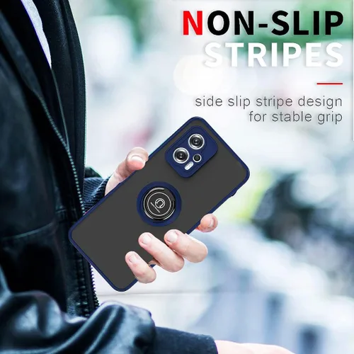 Miniatura 6 de QUIETIP Funda para Xiaomi Poco X4 GT, TPU + PC duro a prueba de golpes, anillo magnético para montaje en coche, cubierta de parachoques con 2 Negro