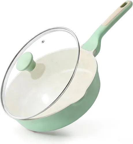 Miniatura 18 de SENSARTE Sartén Antiadherente, Sartén Profunda para Freír de 10/11/12 pulgadas, Sartén para Saltear con Tapa, Mango que se Mantiene Frío, Batería