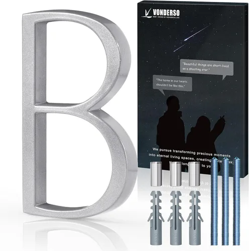 Miniatura 13 de VONDERSO Números flotantes de casa de 5 pulgadas para exteriores, números de dirección modernos de metal antioxidante (3), números de buzón Negro 3
