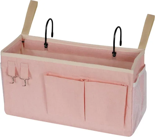 Miniatura 13 de Organizador de almacenamiento para mesita de noche, bolsa de almacenamiento colgante para cabeceros, literas, dormitorios, libros, teléfono, Nuevo