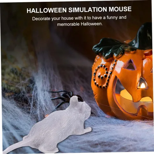 Miniatura 4 de 10pcs Halloween Prank Simulation Mouse Decorations Lightweight Portable Creepy Plastic Fake Mice for Indoor Outdoor Party Props