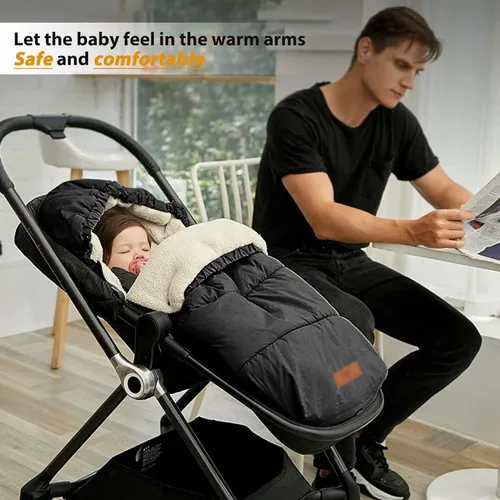 Miniatura 5 de LAT - Saco de dormir para bebé, cálido, universal, saco de dormir para cochecito para clima frío, saco impermeable para niños pequeños