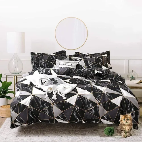 Miniatura 13 de Houseri - Juego de edredón azul, tamaño Queen, ropa de cama para mujeres y niñas, juego de edredón de color azul claro, tamaño Queen, para niños