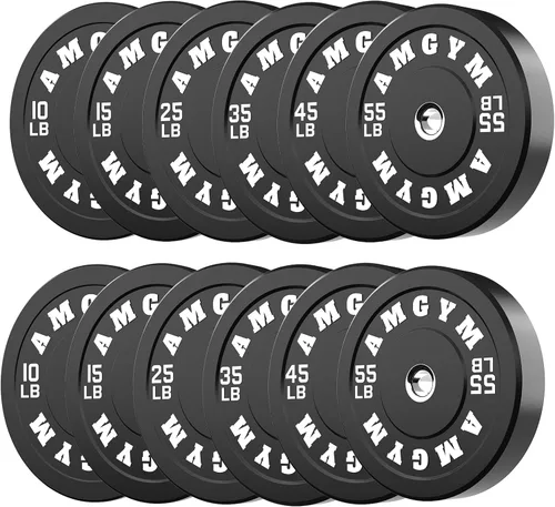 Miniatura 81 de Discos de peso olímpicos de 2 pulgadas y caucho para barras, discos para gimnasio en casa, entrenamiento de fuerza y levantamiento de pesas, 10 a