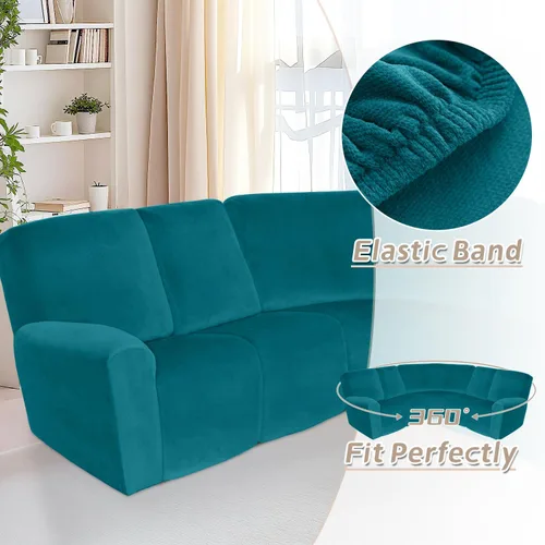 Miniatura 237 de Arfntevss Fundas de sofá seccional reclinable de terciopelo, Funda de sofá seccional de esquina para sofá reclinable, Funda elástica suave