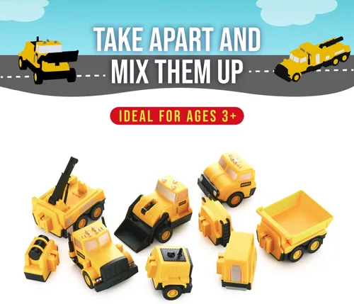 Miniatura 3 de Popular Playthings Vehículos de construcción magnéticos para mezclar o combinar