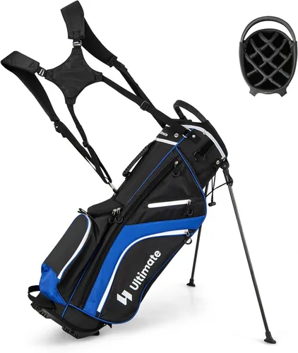 ULTIMATE Bolsa de golf de 14 vías, bolsa de golf portátil con 6 bolsillos, bolsa enfriadora y bolsillo valioso impermeable, capucha de lluvia,