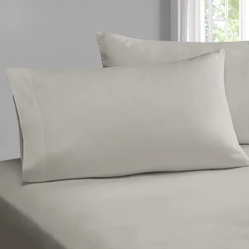 Miniatura 113 de Pizuna Juego de 2 fundas de almohada de 100 % algodón puro, tamaño estándar, color blanco, lujosas fundas de almohada de 400 hilos de satén