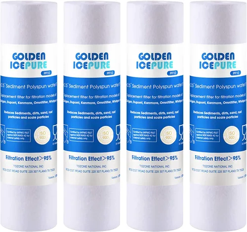 GOLDEN ICEPURE Filtro de agua PP10, filtro de agua de sedimentos para toda la casa de 10 x 2.5 pulgadas, compatible con WHKF-GD05, Aqua-Pure AP110,