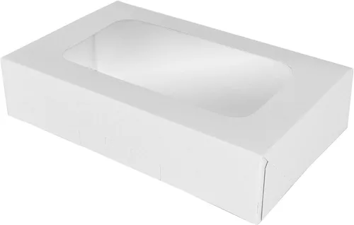 Miniatura 6 de O'CREME Caja rectangular para tartas de ventana de 8.5 x 5.5 x 2 pulgadas de alto, 5 piezas plateadas..