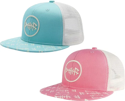 Miniatura 23 de BASSDASH Paquete de 2 gorras de camionero de ala plana con parte trasera de malla ajustable para hombres y mujeres para pesca y caza