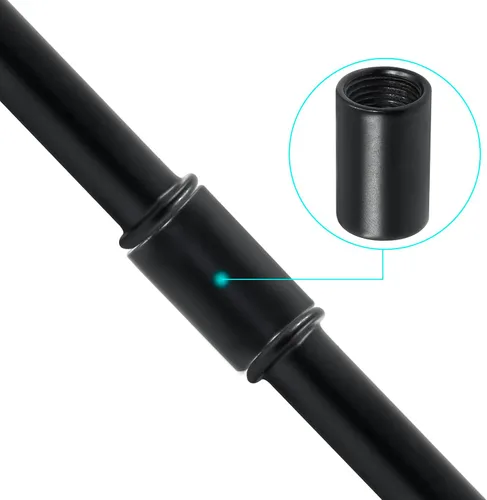 Miniatura 3 de BokWin Varilla de extensión de lámpara M10 con conector, varillas de extensión colgantes negras de repuesto para luces (3.15 pulgadas de longitud)