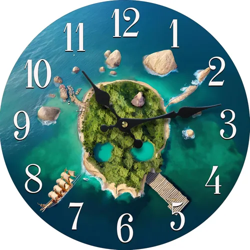 Miniatura 16 de 13" Reloj Dolphin Sunset de vidrio