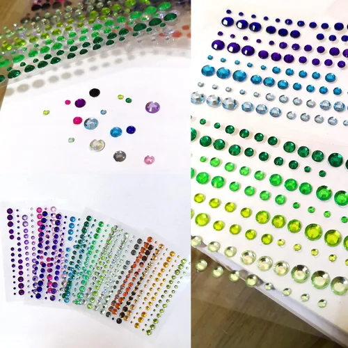 Miniatura 6 de 2800 piezas de 25 hojas autoadhesivas de joyas de diamantes de imitación, calcomanías de diamantes de imitación, gemas de diamantes de imitación