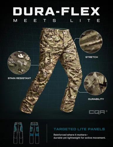 Miniatura 251 de CQR – Pantalones tácticos elásticos tipo cargo para hombre, resistentes al agua, de tela ripstop (antidesgarros), ligeros, ideales para uso diario