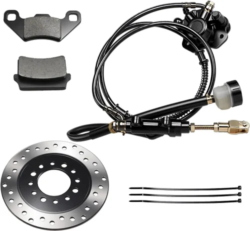 Miniatura 9 de Sistema de Calibrador de Freno de Disco Hidráulico Trasero Juego de Pastillas de Rotor Compatible con Moto de Cross, Quad, ATV, Go-kart de 150cc