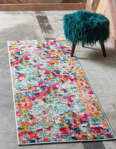 Miniatura 21 de Unique Loom Chromatic Collection Alfombra de Área - Champagne (2' 2" x 6' Runner, Azul Claro/Azul)