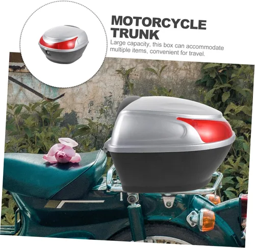 Miniatura 3 de Maletero de la motocicleta del vehículo eléctrico del tronco (plata) de la cerradura del equipaje de almacenamiento de la cola de la motocicleta