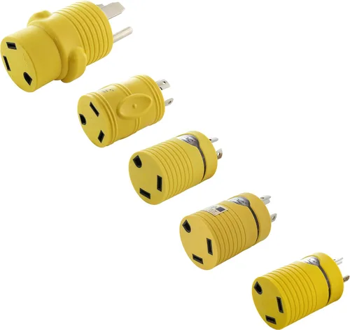 Miniatura 11 de AC WORKS Generador a adaptador RV de 30 amperios (L5-20 20A 3 clavijas de bloqueo compacto) Amarillo