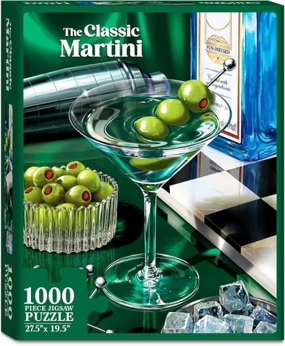 Miniatura 8 de Rompecabezas de 1000 piezas - El Martini Clásico, rompecabezas de cóctel para adultos con póster de tamaño completo, arte vibrante, diversión