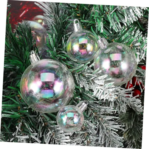 Miniatura 6 de Artibetter Esferas de adornos iridiscentes de Navidad, 18 piezas de adornos iridiscentes de plástico, bolas colgantes de arco iris, bolas de árbol