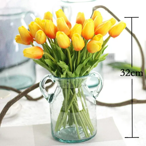 Miniatura 6 de 30 tulipanes artificiales, flores de tacto real, multicolor, tulipanes falsos de Holanda de poliuretano, ramo de tulipanes de látex, flores de látex