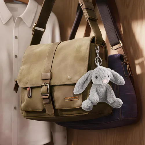 Miniatura 2 de Apricot Lamb Cute Toys - Llavero suave de peluche de conejo gris para bolsa de niños, bolso, mochila y bolso (6 pulgadas)