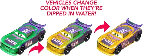 Miniatura 3 de Disney Mattel y Pixar Cars - Colección de cambiadores de color, los autos de juguete cambian de color con el agua