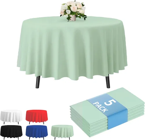 Miniatura 40 de Fixwal Mantel de plástico negro desechable de 54 x 108 pulgadas, mantel rectangular impermeable, paquete de 5 para graduación, decoración de fiesta