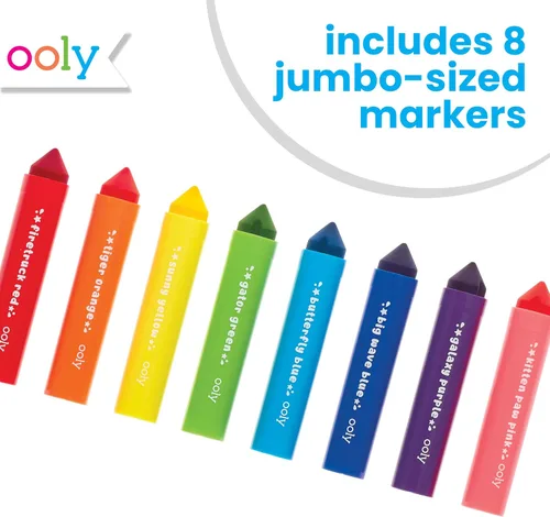Miniatura 2 de Ooly Marcadores gruesos para niños pequeños con agarre jumbo, poderosos marcadores de punta triangular para niños pequeños con barril gigante