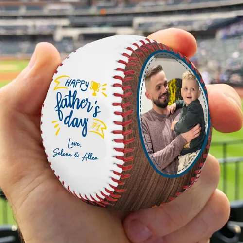 Miniatura 4 de Foto personalizada para el Día del Padre, con tus fotos y texto Béisbol Cumpleaños Día del Padre para papá, marido, abuelo Al mejor padre