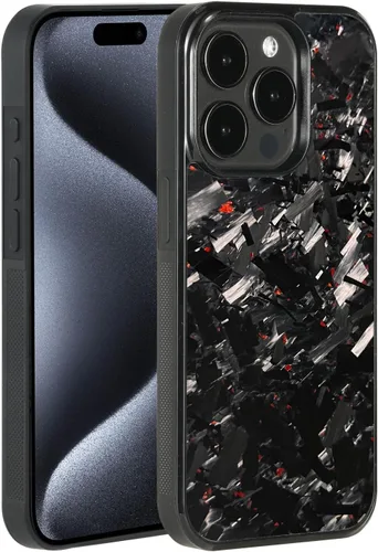 Miniatura 22 de Grip Series - Funda para iPhone 15 con fibra de carbono forjada real, diseño de bordes agarres, compatible con carga inalámbrica, compatible