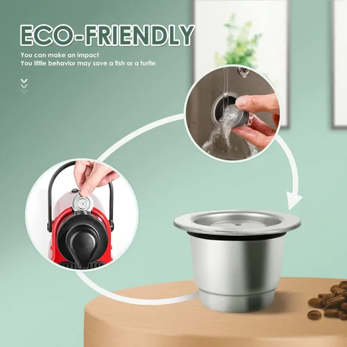 Miniatura 5 de LIHONG - Cápsulas de café reutilizables de acero inoxidable, cápsulas de café reutilizables, cápsulas de espresso reutilizables compatibles