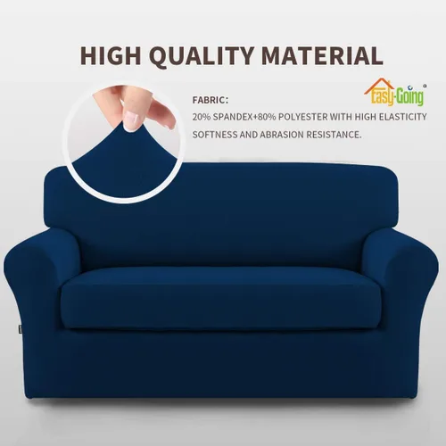 Miniatura 3 de Easy-Going Funda Protectora Elástica de Microfibra para Sofá de 2 Piezas – Cubierta de Sofá Suave Ajustada con Spandex, Protector de Muebles Lavable