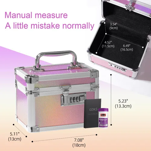 Miniatura 3 de Cajas pequeñas con cerradura de combinación para medicamentos con código para artículos personales, caja de seguridad para medicamentos y documentos