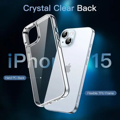 Miniatura 4 de JETech Funda 5 en 1 para iPhone 15 de 6.1 pulgadas con 2 protectores de pantalla de vidrio templado y protector de lente de cámara, no se pone