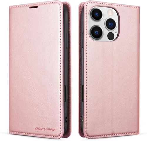 Miniatura 39 de QLTYPRI Funda para iPhone Air, Funda de piel sintética premium TPU parachoques con tarjetero Kickstand adsorción magnética oculta a prueba de golpes