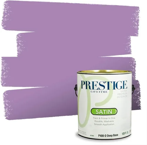 Miniatura 24 de PRESTIGE Pinturas de pintura interior e imprimación en uno, 1 galón, plano, combinación comparable de Sherwin Williams* Kimono Violet*
