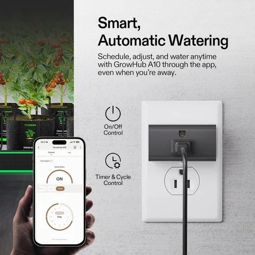 Miniatura 4 de VIVOSUN Kits de riego por goteo automático profesional, salida de 15 W, kit de cultivo profesional todo en uno, incluye bomba, temporizador