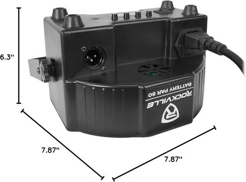 Miniatura 10 de RocRockville Best PAR 50 - Par recargable de 24 W, DMX inalámbrico, 6 en 1 RGBWA+LED UV, batería de 4400 mAh, para DJs e iluminación de eventos, 2