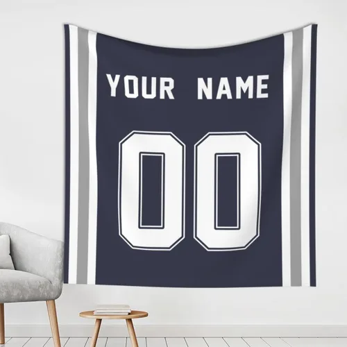 Miniatura 29 de Tapiz personalizado de fútbol americano personalizado con cualquier nombre, tapiz de 59 x 59 pulgadas, para colgar en la pared, gimnasio, deportes