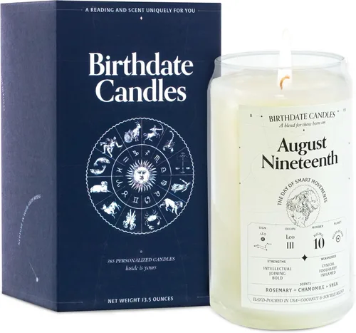 Miniatura 33 de Velas con fecha de nacimiento, 28 de octubre, velas perfumadas del zodiaco de Escorpio, regalo de cumpleaños, aroma a bergamota, canela y caoba