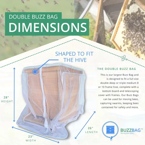 Miniatura 7 de La bolsa de malla diseñada para que los apicultores muevan las abejas de forma segura con malla de alta resistencia, cremallera YKK y costuras