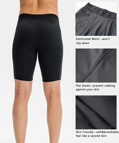 Miniatura 4 de Pantalones cortos de compresión para hombre con bolsillos para correr, entrenamiento, atlético, ropa
