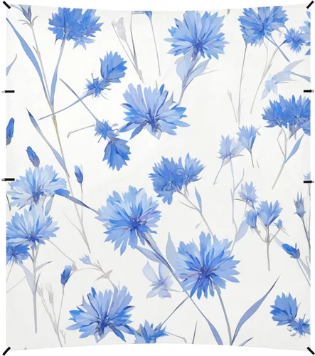 Miniatura 2 de Dreamy Light Blue Cornflowers Stable Beach Tent UPF50 Waterproof Large Sun Shelter with Sand Pockets for Camping, Fishing, Backyard Fun