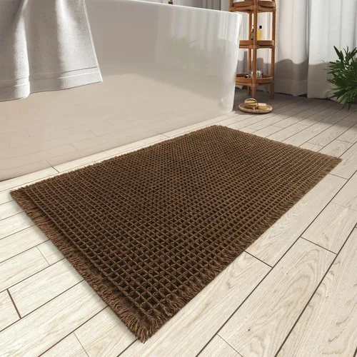 Miniatura 36 de AMOAMI Tapete de baño mejorado con diseño de gofre, súper absorbente, antideslizante, para suelo de baño, lavable a máquina, con borlas, tapetes